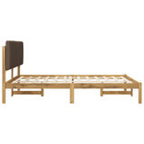 Bed Frame with Upholstered Headboard Whitewash and Taupe 904159