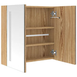 ZNTS LED Bathroom Mirror Cabinet Oak 62x14x60 cm 326522