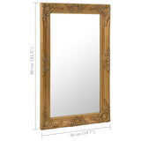 320321 Wall Mirror Baroque Style 50x80 cm Gold