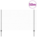Welded Wire Fence 50 x 1.5 m PVC-Coated Steel Grey Mesh 3336908