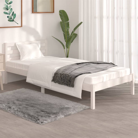 Bed Frame without Mattress 90x190cm White Single 810396