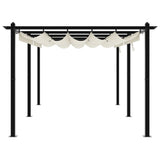 ZNTS Garden Gazebo with Retractable Roof Cream 3x6 m Aluminium 3217061