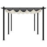 Garden Gazebo with Retractable Roof Cream 3x6 m Aluminium 3217061