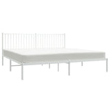 Metal Bed Frame without Mattress with Headboard White 200x200cm 350938