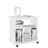 Storage Cabinet White Engineered wood Medium Lockable wheels 808476