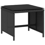 Garden Stools with Cushions 4 pcs Black 41x41x36 cm Poly Rattan 365042