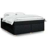 Box Spring Bed with Mattress Black 180x200 cm Fabric 3285396