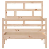 Bed Frame Natural wood Solid pine wood Single Durable Bed Frame 3101273