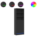 Highboard with LED Black 69x32.5x200 cm Engineered Wood 3307906
