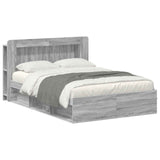Bed Frame with Storage Grey Sonoma 160 x 200 cm Engineered Wood 3433505
