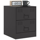 ZNTS Bedside Cabinets 2 pcs Black 34.5x39x44 cm Steel 841620