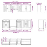 8 Piece Kitchen Cabinet Set Kalmar Artisan Oak Engineered Wood 3314840