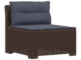 4-Seater Garden Sofa with Cushions Rattan Look PP Brown 3443985