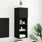 ZNTS TV Cabinet with LED Lights Black 30.5x30x90 cm 837003