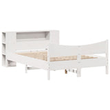 Bed Frame without Mattress White 140x190 cm Solid Wood Pine 3323306