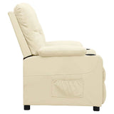 Recliner Chair Cream Faux Leather 339125
