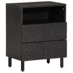 ZNTS Bedside Cabinet Black 50x33x60 cm Solid Wood Mango 356829