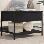 ZNTS Coffee Table Black 70x50x50 cm Engineered Wood and Metal 845341