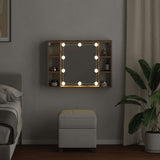 Mirror Cabinet with LED Artisan Oak 76x15x55 cm Engineered Wood 857002