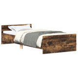 Bed Frame without Mattress Smoked Oak 90x200 cm Engineered Wood 835929