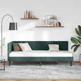 Corner Bed Frame with Headboard Dark green 80 x 200 cm Velvet 42016330