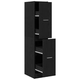 Apothecary Cabinet Black Oak 30x41x144.5 cm Engineered Wood 862054