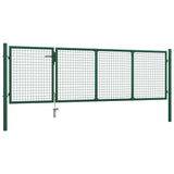Garden Gate Steel 350x100 cm Green 144305