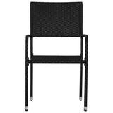 ZNTS 5 Piece Garden Dining Set Black Poly Rattan and Steel 3203281