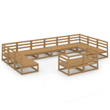 12 Piece Garden Lounge Set Solid Pinewood 3076222
