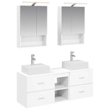 Bathroom Furniture Set 5 pcs White Engineered Wood and Glass 3406799