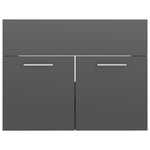 ZNTS Bathroom Furniture Set High Gloss Grey Engineered Wood 3071323