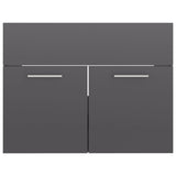 ZNTS Bathroom Furniture Set High Gloss Grey Engineered Wood 3071323
