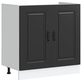 Sink Base Cabinet Kalmar Black 80x46x81.5 cm Engineered Wood 853448