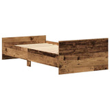 Bed Frame without Mattress Old Wood 75x190 cm Engineered Wood 862310
