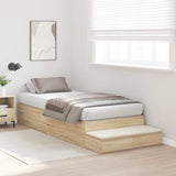 Storage Bed Frame with Drawer Sonoma Oak 100 cm Engineered Wood 3335615