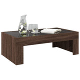 Coffee Table with Infinity LED Brown Oak 90x50x30 cm 847622