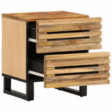 Bedside Cabinets 2 pcs 40x34x46 cm Solid Wood Rough Mango 377427