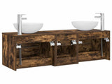 Bathroom Cabinet Set 3 pcs Smoked Oak 49.5 x 35 x 63 cm 3405799
