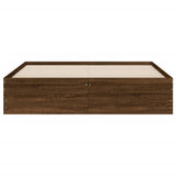 Bed Frame with Drawers without Mattress Brown Oak 150x200 cm King Size 3207272