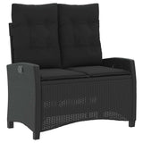 2 Piece Garden Dining Set with Cushions Black Poly Rattan 3277391
