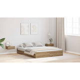 Storage Bed Frame Artisan Oak 140 x 190 cm Engineered Wood 3335316