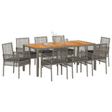 Garden Dining Set 9 pcs Grey Poly rattan 3334914