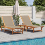 ZNTS Sun Loungers 2 pcs Taupe Solid Wood Acacia and Textilene 3279251