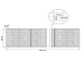 Gabion with 5 mm Wire and 5x10 cm Mesh 400x10x100 cm 3464450