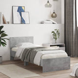 Bed Frame without Mattress with LED Lights Concrete Grey 75x190 cm Small Single 838844