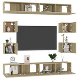8 Piece TV Cabinet Set Sonoma Oak Engineered Wood 3078964