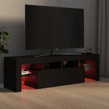 TV Cabinet with LED Lights Black 140x36.5x40 cm 804365
