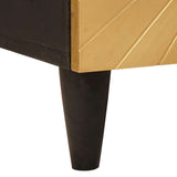 Side Cabinet Black and Gold 40 x 33.5 x 110 cm Solid Mango Wood 4017857