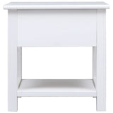 Side Table White 40x40x40 cm Paulownia Wood 284068