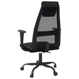 Office Chair Black Mesh Fabric and Faux Leather 353023
